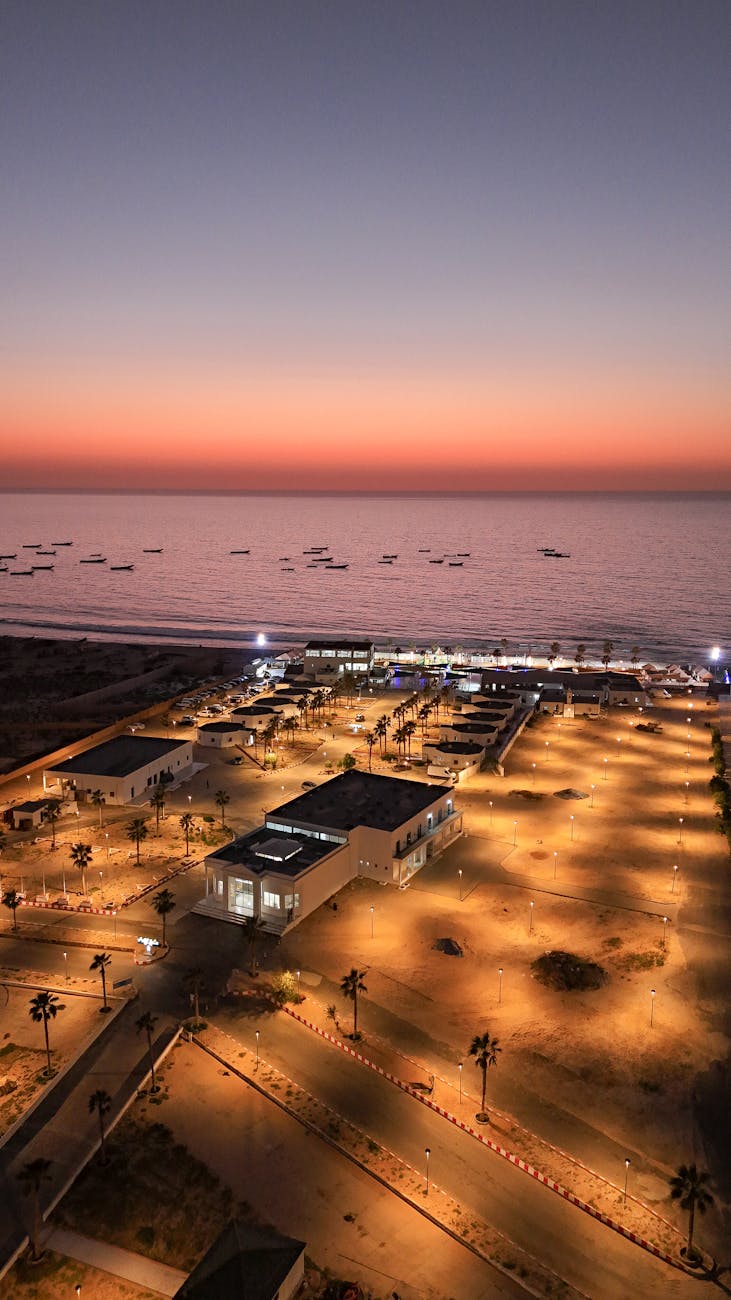 scenic sunset over Nouakchott Mauritania waterfront