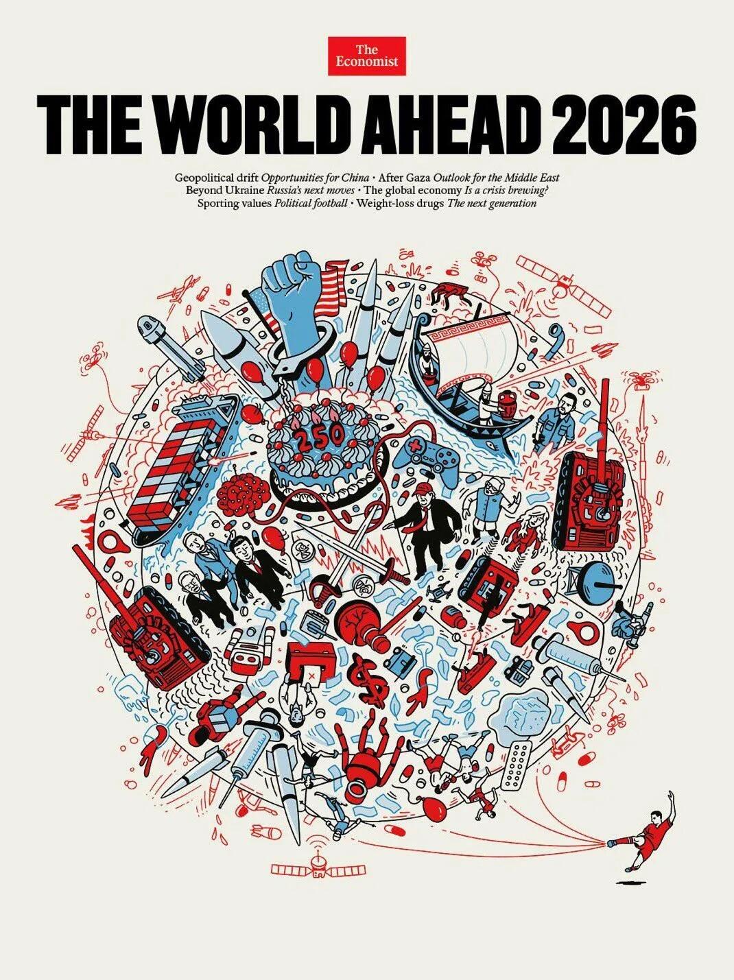 Super Creepy 'The World Ahead 2026' Economist Magazine Cover Signals War, Pestilence, & Financial Collapse Next Year