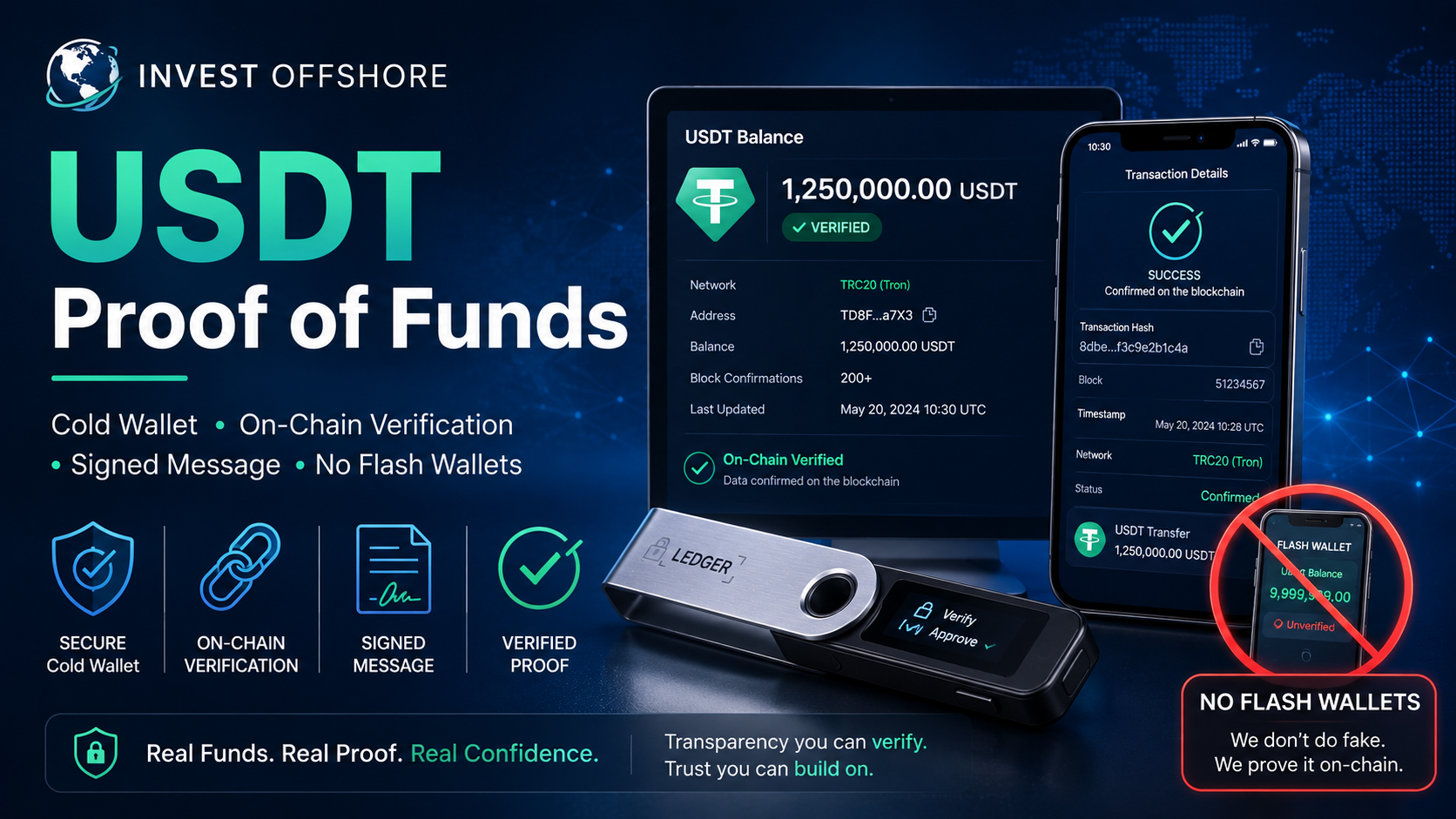 USDT Wallet Proof of Funds: Cold Wallet, Real Tether, No Flash Wallets