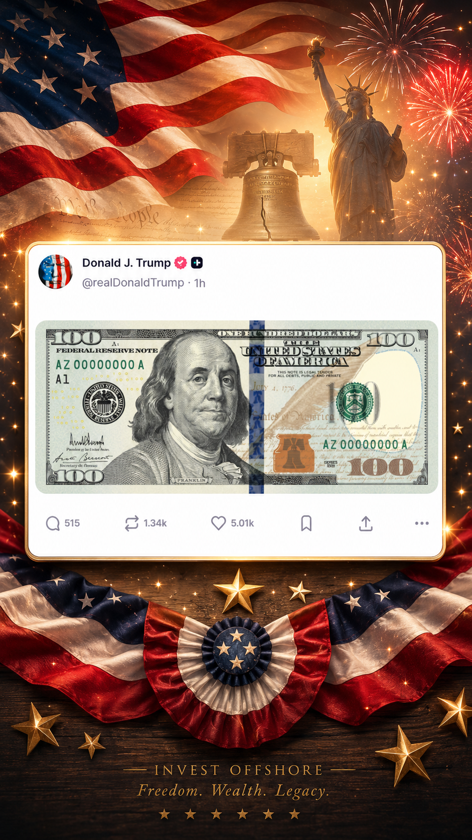Trump’s $100 Signal: Gold Revaluation, Treasury Certificates, and America’s 250th Anniversary