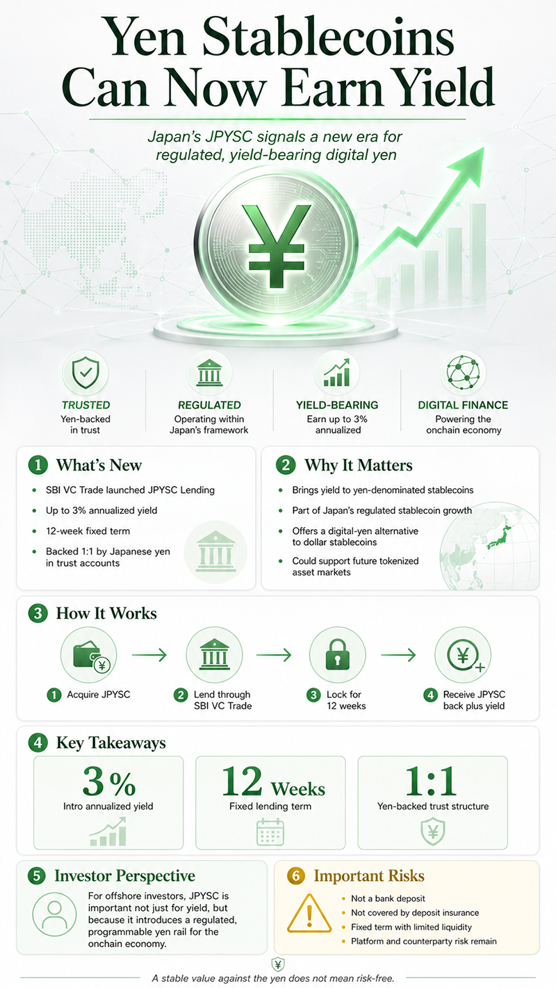 Japan’s Yield-Bearing Digital Yen: JPYSC Brings Stablecoin Income to the Yen