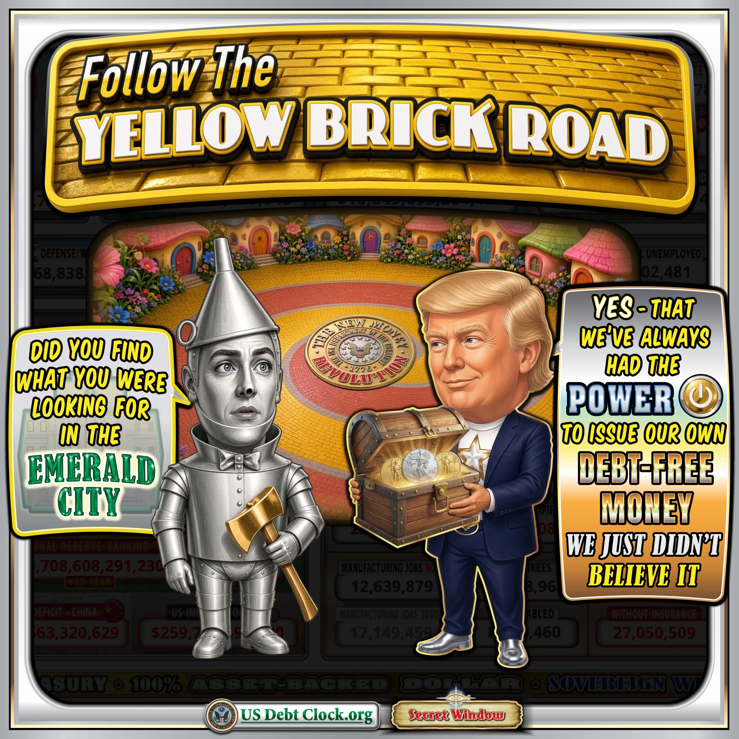Follow the Yellow Brick Road: US Debt Clock Says America Already Had the Power