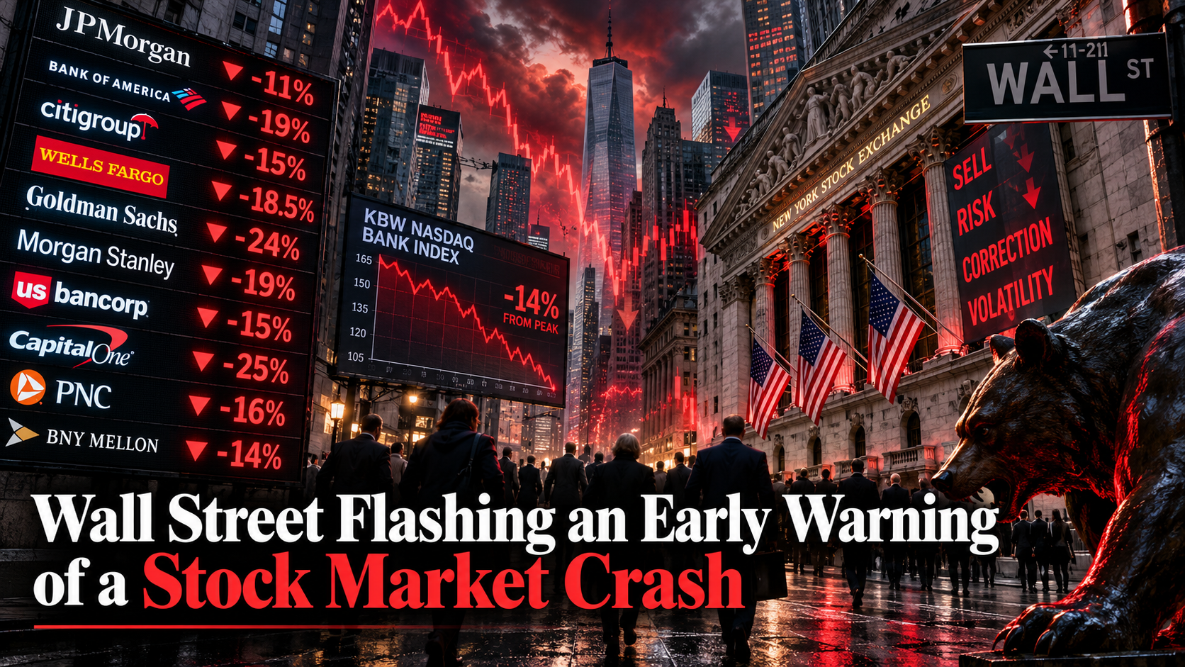 America’s Biggest Banks Enter Correction Territory: Is Wall Street Flashing an Early Warning of a Stock Market Crash?